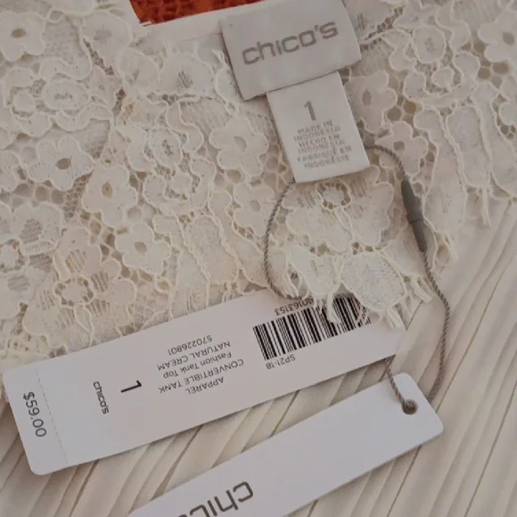 Chico's Cream Lace Detail Camisole - Picture 6 of 6